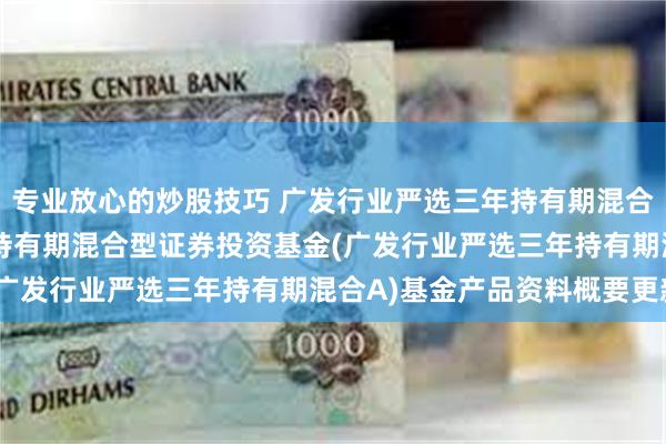 专业放心的炒股技巧 广发行业严选三年持有期混合A: 广发行业