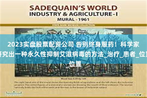 2023实盘股票配资公司 告别终身服药！科学家研究出一种永久